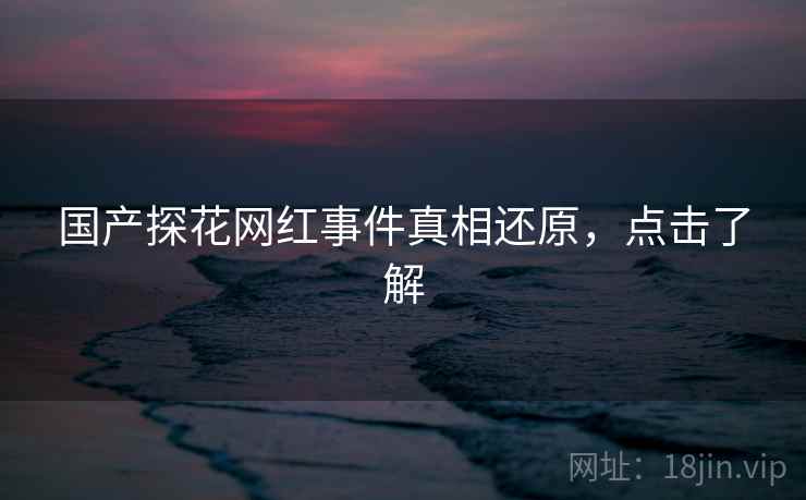 国产探花网红事件真相还原，点击了解