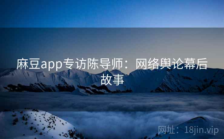 麻豆app专访陈导师：网络舆论幕后故事