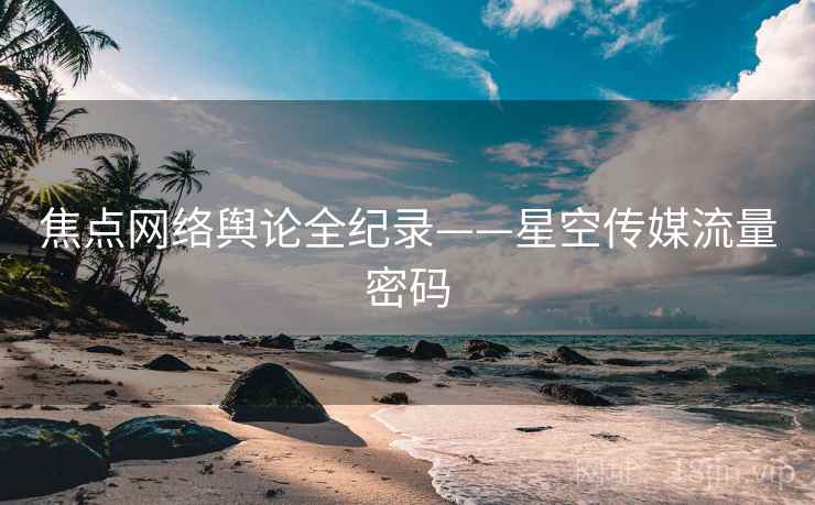 焦点网络舆论全纪录——星空传媒流量密码