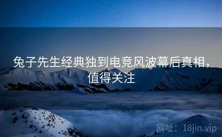 兔子先生经典独到电竞风波幕后真相，值得关注