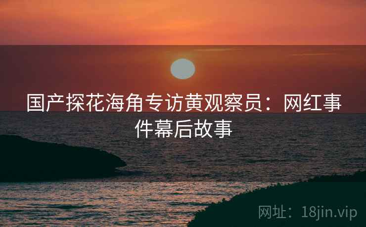 国产探花海角专访黄观察员：网红事件幕后故事