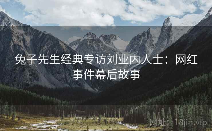 兔子先生经典专访刘业内人士：网红事件幕后故事